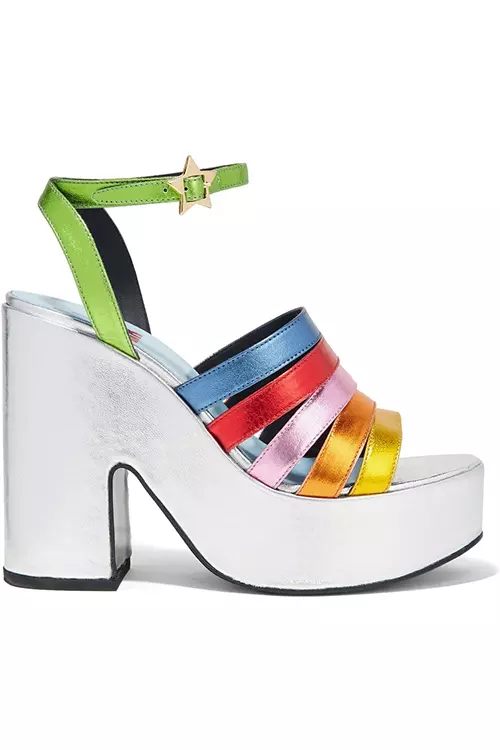 Lol If You Think I'm Walking metallic leather platform sandals, 1917 lei