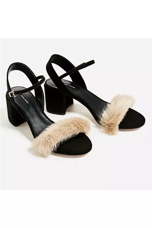 Sandale cu blana, Zara, 179.90 lei