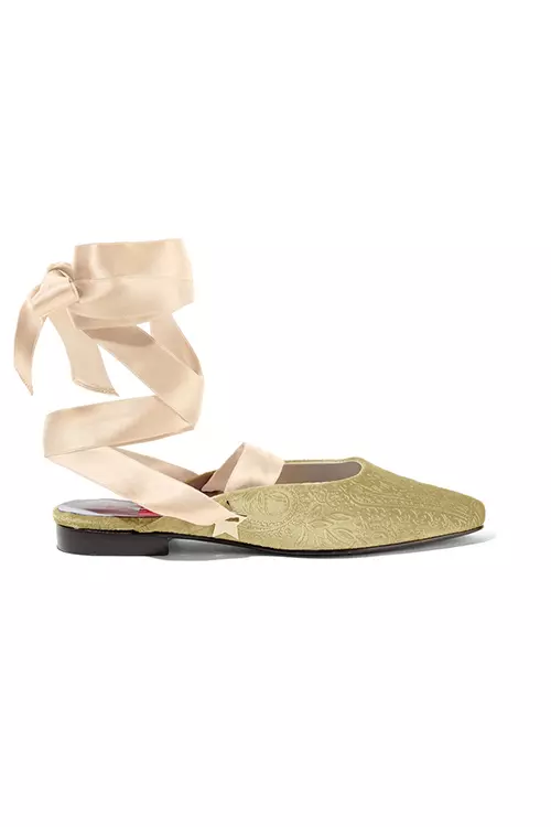The Morning After embossed velvet flats, 1240 lei