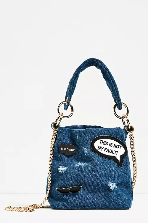 Geanta mini din denim, Zara, 99.90 lei