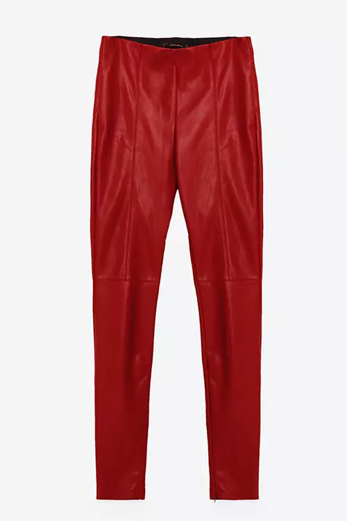 Pantaloni din piele ecologica, Zara, 89.90 lei