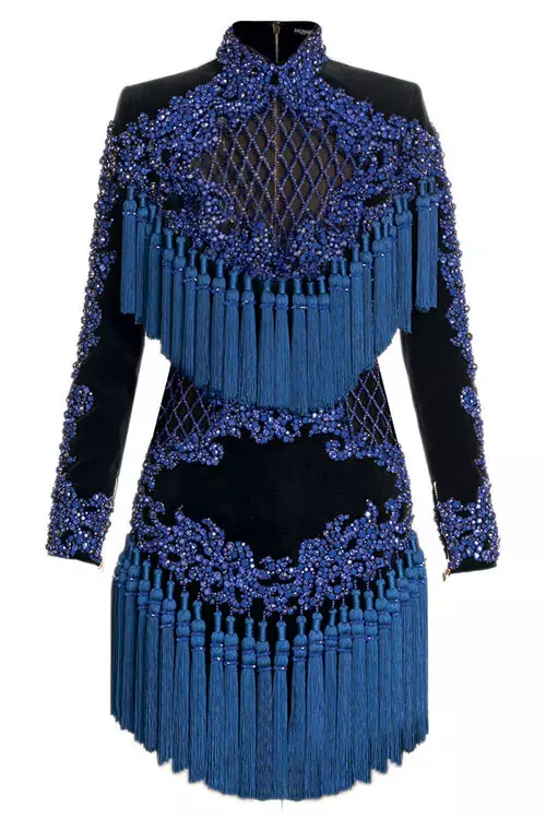 Rochie din catifea si matase, Balmain, 35.289 lei, www.stylebop.com
