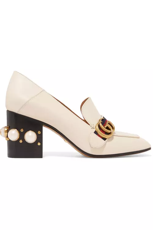 Pantofi din piele cu perle aplicate, Gucci, 4.210 lei