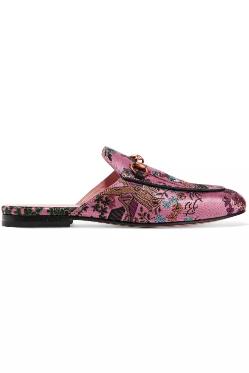 Papuci din satin, Gucci, 2.500 lei