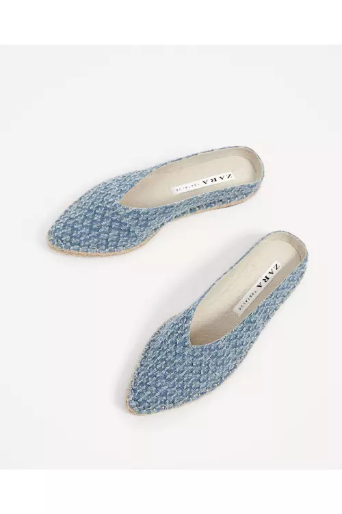 Papuci din denim, Zara, 59.90 lei