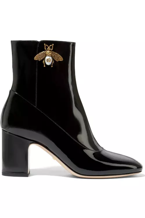 Botine din piele lacuita, Gucci, 4.100 lei