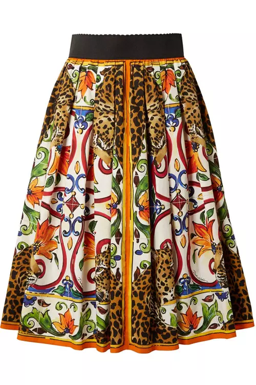 Fustă din bumbac, cu imprimeu, Dolce & Gabbana, 2.768 lei
