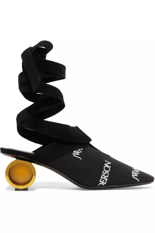 Pantofi din piele și material textil, JW Anderson, 264 euro, www.net-a-porter.com