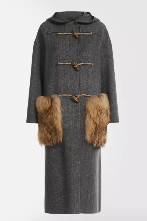 3. Palton din cașmir și blană naturală, Weekend Max Mara, 4.039 lei