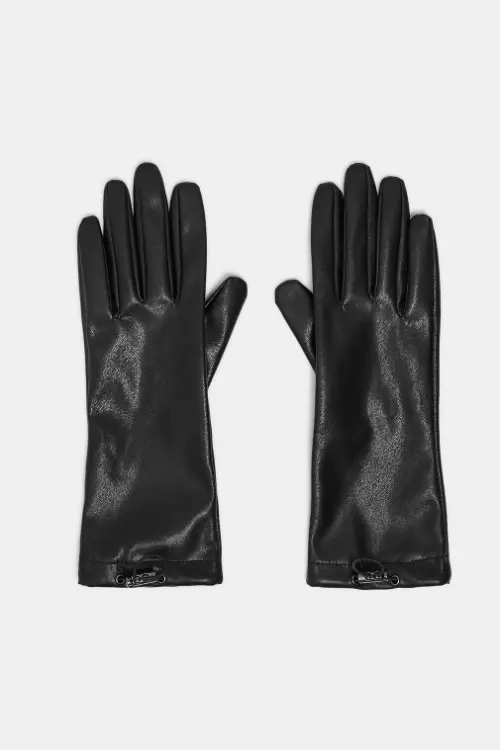 Mănuși negre cu efect de piele, Zara, 89,90 lei