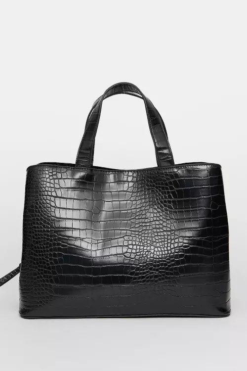 Geantă cu imprimeu crocodil, Stradivarius, 119,90 lei