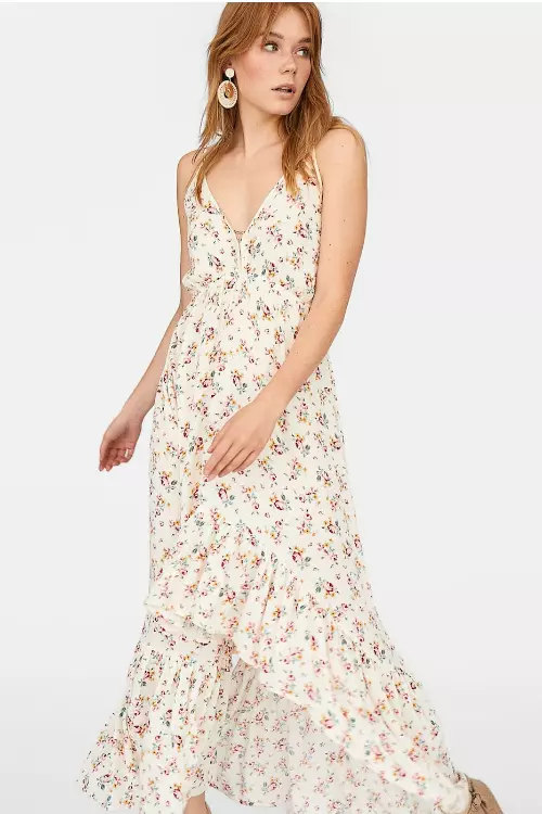 Rochie cu imprimeu floral, Stradivarius, 129,90 lei