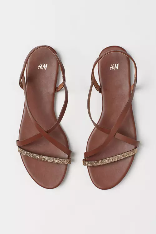 Sandale plate cu barete, H&M, 59,99 lei