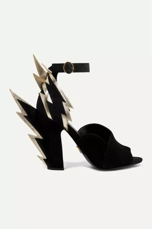 SAndale din piele velur, Prada, 4.069 lei, magazinul Mengotti