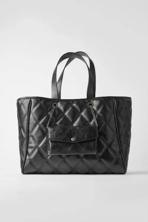 Geantă shopper matlasată, Zara, 149,90
