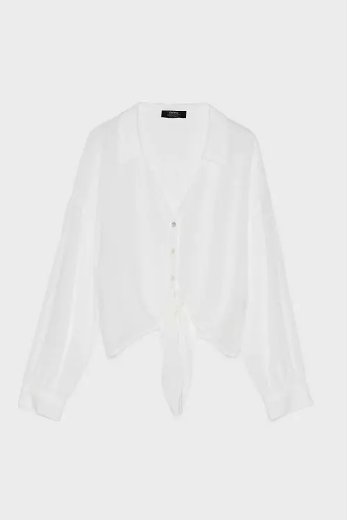 Cămașă cu mânecă lungă cu nod, Bershka, 99,90 lei