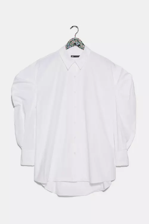 Cămașă oversize din poplin, Zara, 129,90 lei