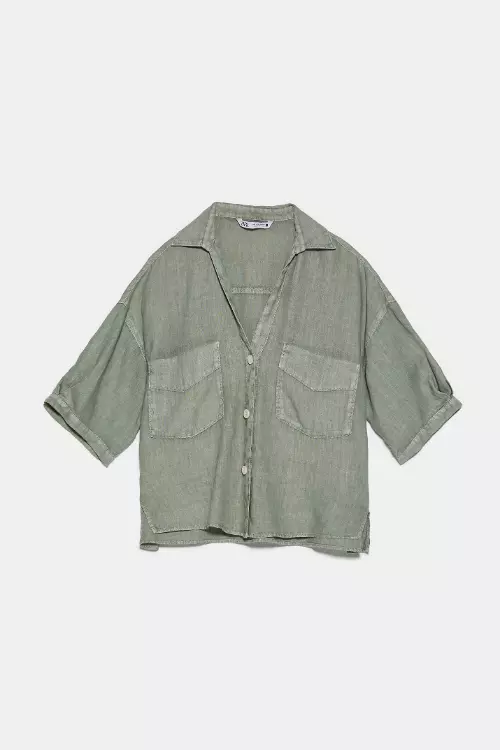 Cămașă din in, Zara, 99,90 lei