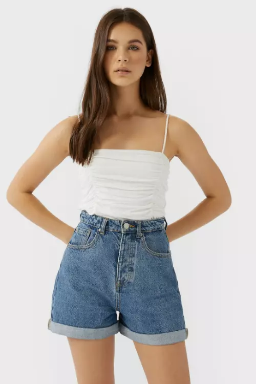 Pantaloni scurti din denim, Stradivarius, 89,90 lei