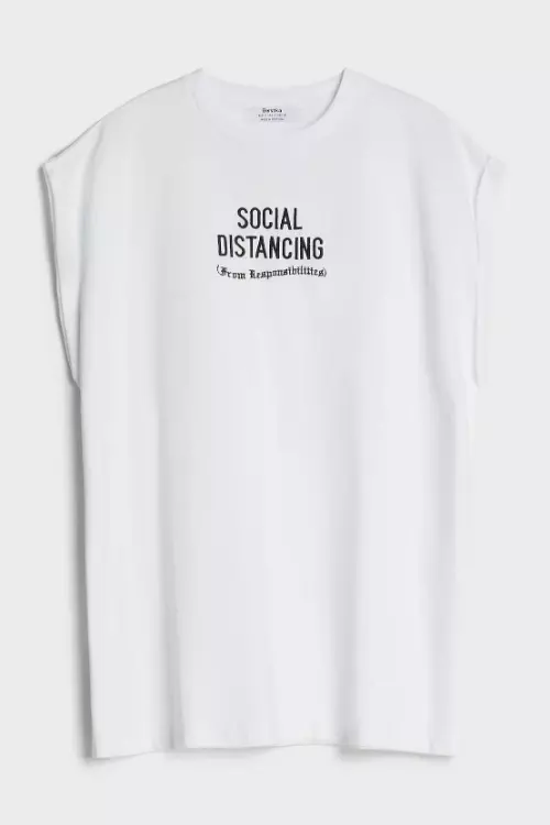 Tricou din bumbac ecologic, Bershka, 59,90 lei