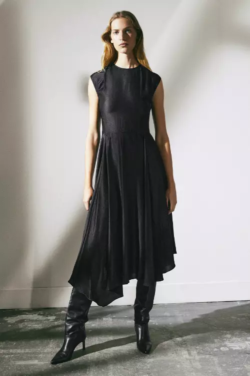 Rochie din amestec de mătase și vîscoză, Massimo Dutti, 899 lei