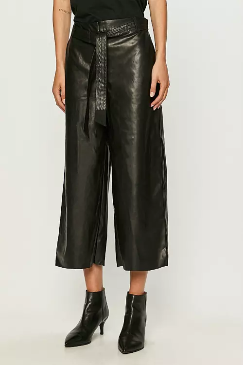 Pantaloni din imitație de piele, Vila, www.answear.ro