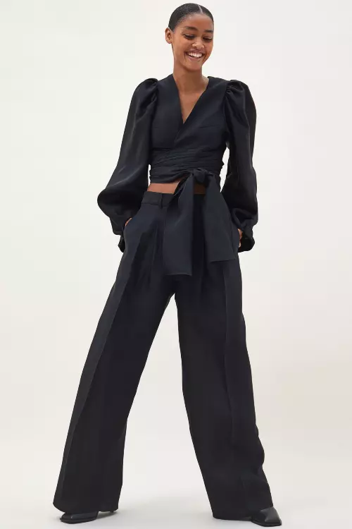 Pantaloni din amestec de mătase, H&M, 399,99 lei