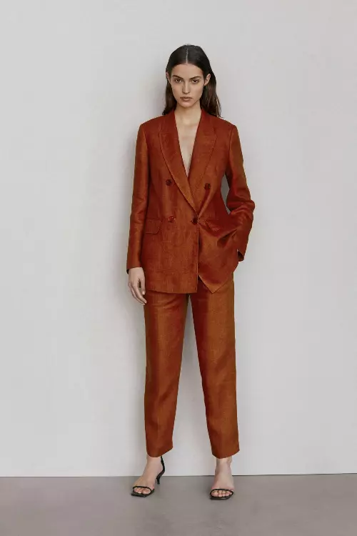 Sacou și pantaloni din in, Massimo Dutti, 749 și respectiv 349 lei