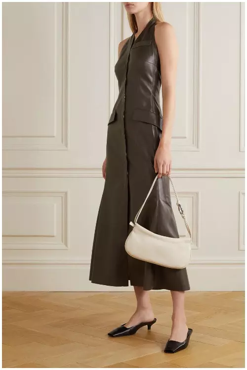 Rochie din piele vegană, Nanushka, 572 euro, www.net-a-porter.com