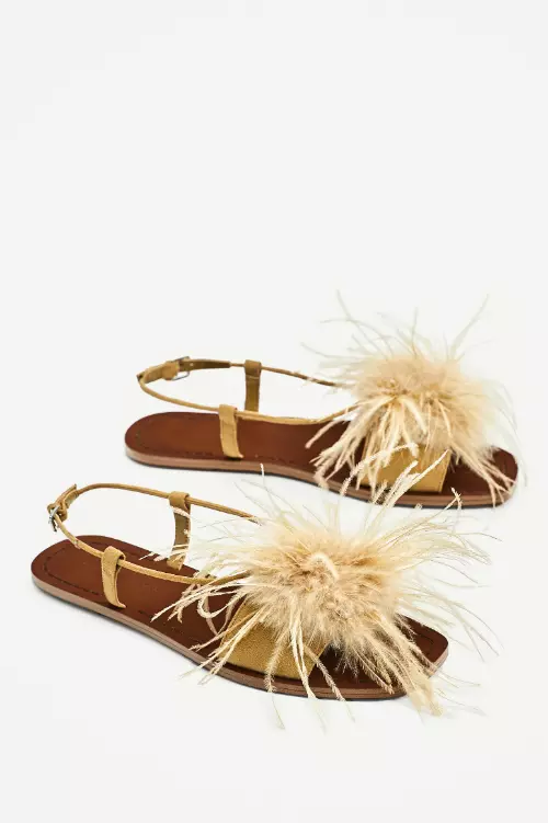 Sandale cu aplicatii din piele, Zara, 149,90 lei