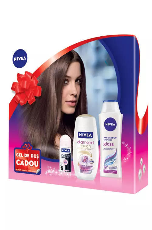 Cutie cadou Nivea (sampon, gel de sus si deodorant roll-on), 26 lei