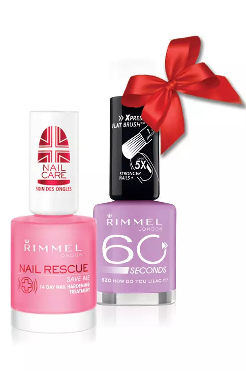 Set Rimmel London, ce contine lac de unghii si tratament pentru unghii, 17,40 lei.