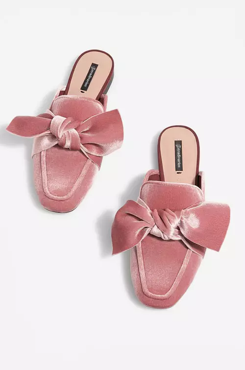 Papuci din catifea, Stradivarius, 129,90 lei