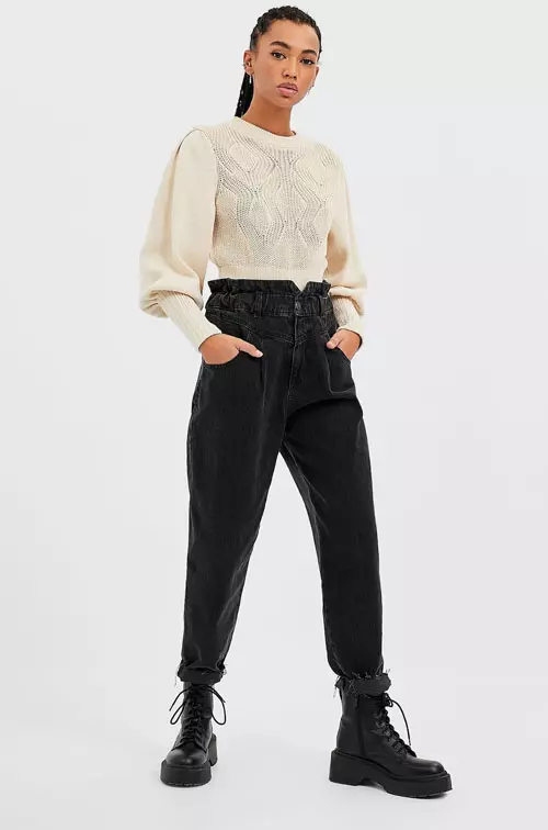 Jeans Paperbag, Stradivarius, 139,90 lei