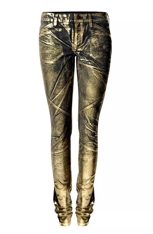 Pantaloni din bumbac peliculizat, Mango, 299 lei