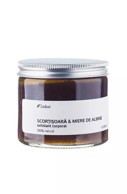Exfoliant corporal cu scortisoara si miere de albine, Sabio, 43 lei (sabio.ro)
