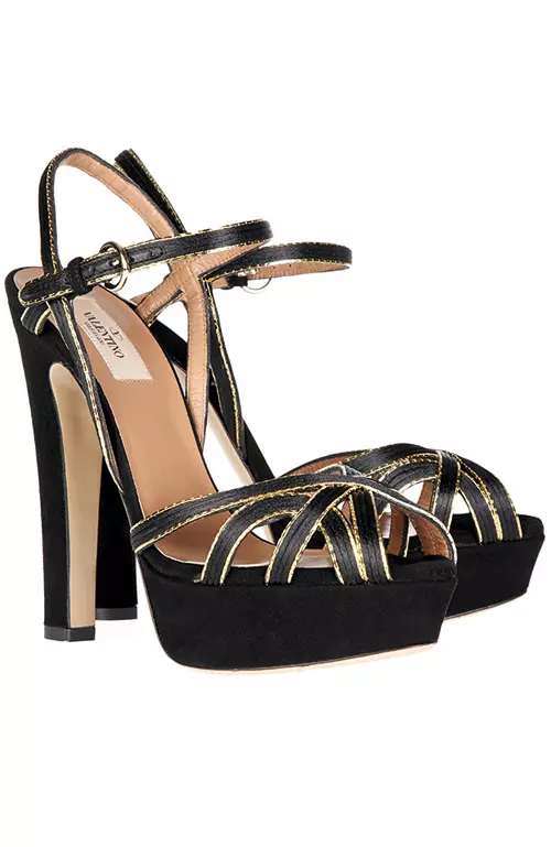 Sandale din piele velur, Valentino,  cu pretul la cerere