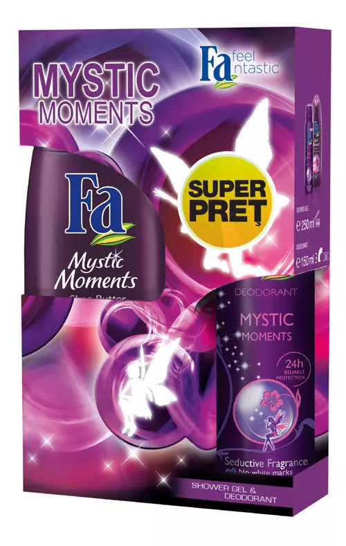 Cutie cadou FA, Mystic Moments, cu gel de dus si deodorant, 15 lei