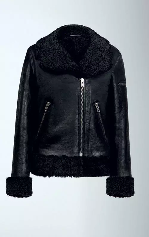 Cojoc din piele si blana de miel, Gerard Darel, 3.521 lei