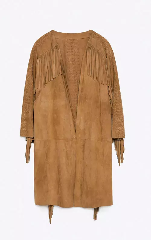 Jacheta din piele velur, Zara, 1.199,99 lei; 