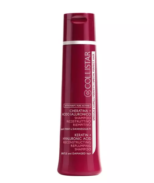 Șampon reparator, Collistar, Reconstructing Replumping Shampoo Keratin Hyaluronic Acid, 75 lei