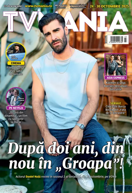 TVMania de luni, 20 octombrie: 72 de programe pentru 24-30 octombrie şi Daniel Nuță, pe copertă - după doi ani, din nou în „Groapa”