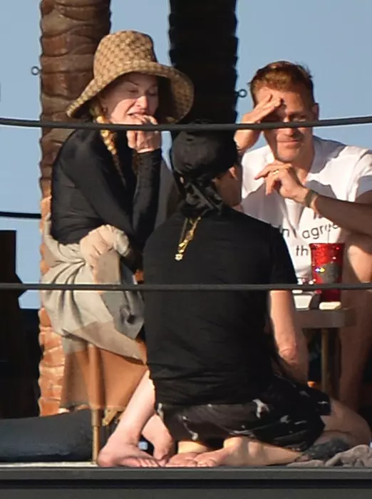 *PREMIUM-EXCLUSIVE* MUST CALL FOR PRICING BEFORE USAGE  - The 'Queen of Pop' Madonna continues to lap up the summer sunshine on her Italian holiday in Ponza as the legendary American singer is seen out to sea on her luxury yacht with boyfriend Akeem Morri