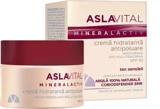 Cremă hidratantă antipoluare SPF10, Aslavital Mineralactiv, 31,24 lei