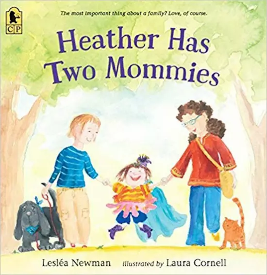 Heather Has Two Mommies, de Leslea Newman, ilustrată de Diana Souza (1989)