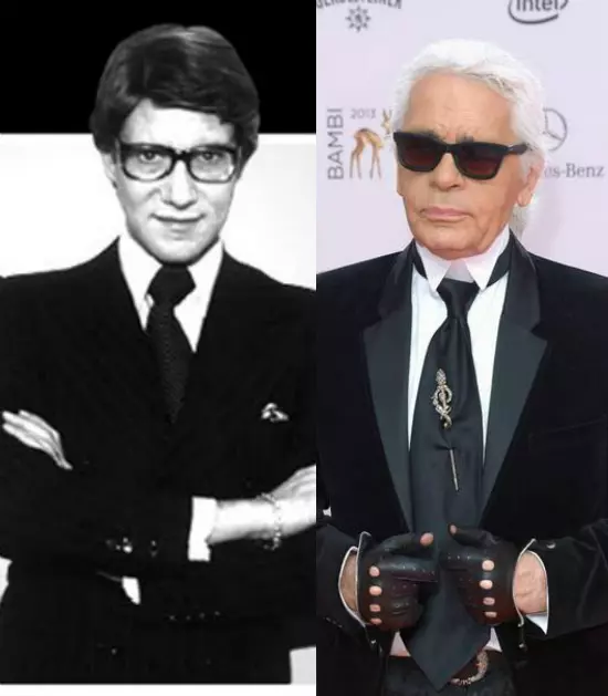 Yves Saint Laurent si Karl Lagerfeld
