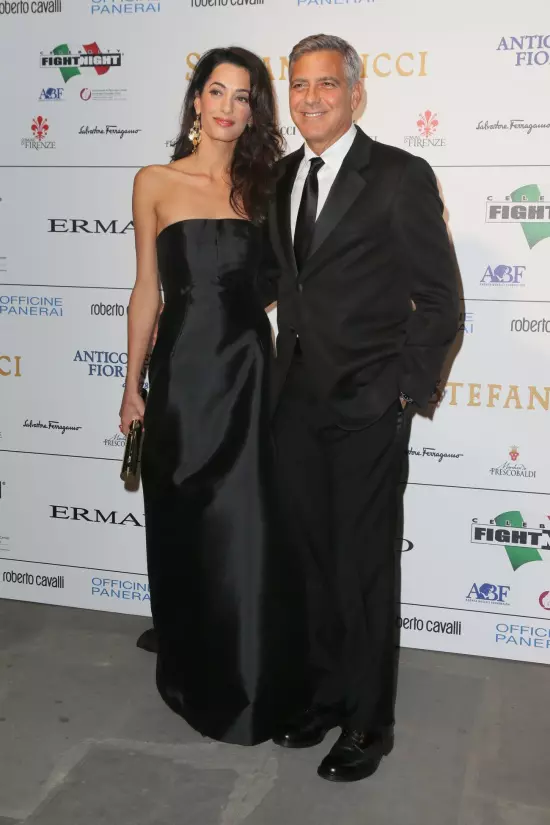 George Clooney si Amal Alamuddin la Celebrity Fight Night, in Florenta