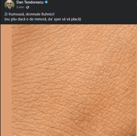 Dan Teodorescu, mesaj pentru Buhnivi