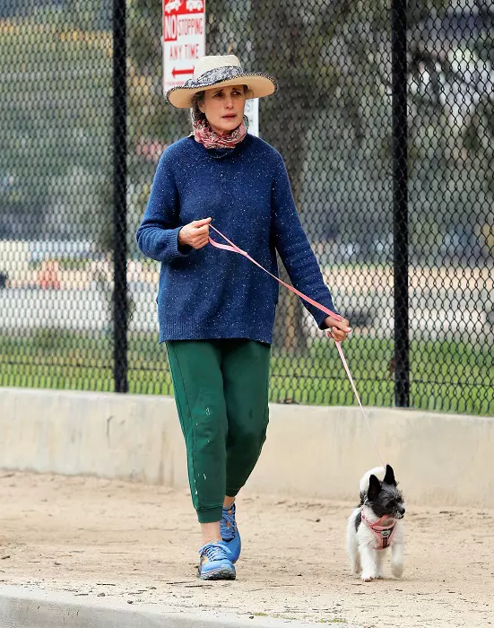 EXCLUSIVE: Andie MacDowell is Spotted Out For a Dog Walk in Los Angeles