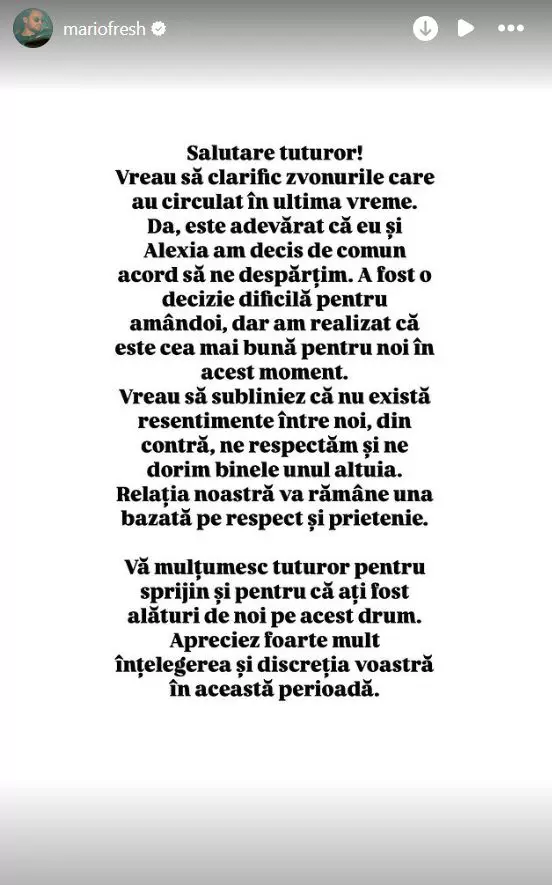 Mesajul transmis de Mario